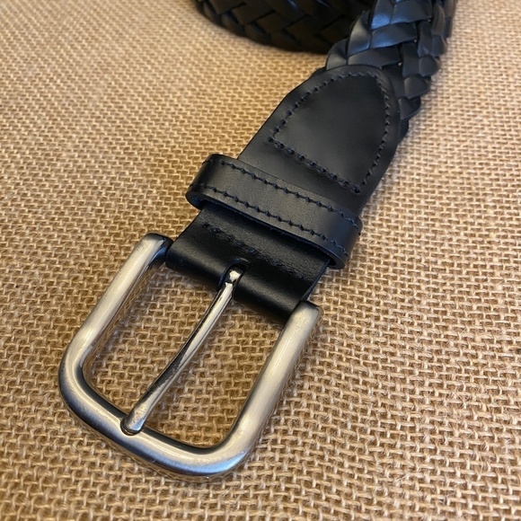Men's Genuine leather braided belt Sz XL black Adjustable - Picture 5 of 6